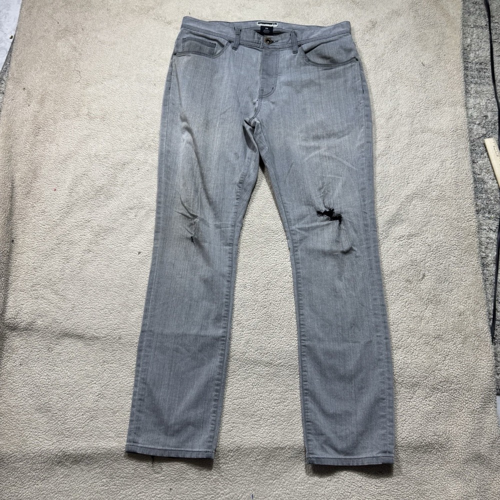 Travis Mathew Pants Mens 34 Gray Denim Mid Rise Chino Straight Meas‎ 34x31.5